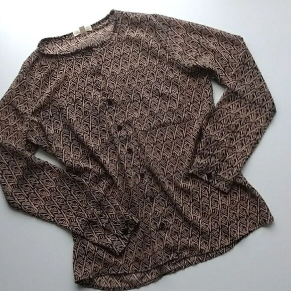 Anthropologie Top, Silence + Noise (Anthro) Peach Geometric Top - XS - Picture 2 of 8